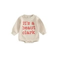 Newborn Baby Boy Girl Christmas Outfits Letter Print Sweatshirt Romper