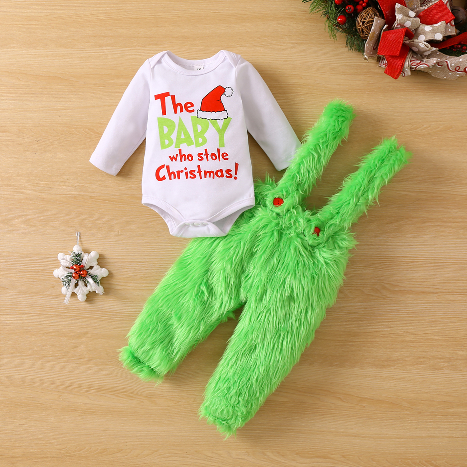Newborn Infant Baby Girl Christmas Romper Clothes Playsuit Leggings ...