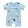 thumbnail image 1 of Newborn Baby Boy Girl Clothes Infant Romper Bodysuits Newborn Toddler Baby Girls Boys Bodysuit Summer Short Sleeve One-piece Cartoon Romper Jumpsuit Blue 6-9 Months, 1 of 3