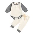 thumbnail image 1 of Newborn Baby Boy Girl Fall Winter Clothes Outfits Toddler Long Sleeve Romper Pants Pajama Set,6-12M, 1 of 7