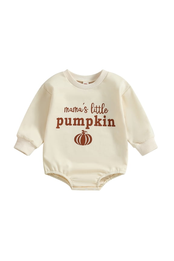 Newborn Baby Boy Girl Halloween Outfit 3M 6M 12M 18M 24M Pumpkin Sweatshirt Romper Oversized Bubble Onesie Halloween Baby Clothes