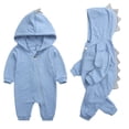 thumbnail image 1 of Newborn Baby Boy Girl Onesie Cute Dinosaur Long-Sleeved Zipper Hooded Jumpsuit for 3M-12M, 1 of 5