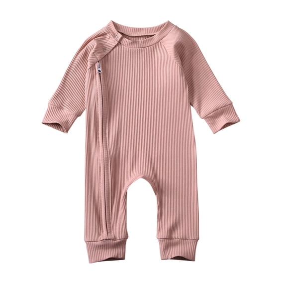 Newborn Baby Boy Girl Romper Clothes Infant Solid Ribbed Onesie Bodysuit Jumpsuit Outfits