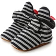 thumbnail image 1 of Newborn Baby Boy Girl Soft Fleece Booties Stay On Infant Slippers Socks Shoe Non Skid Gripper Toddler First Walkers Winter Ankle Crib Shoes, 1 of 6