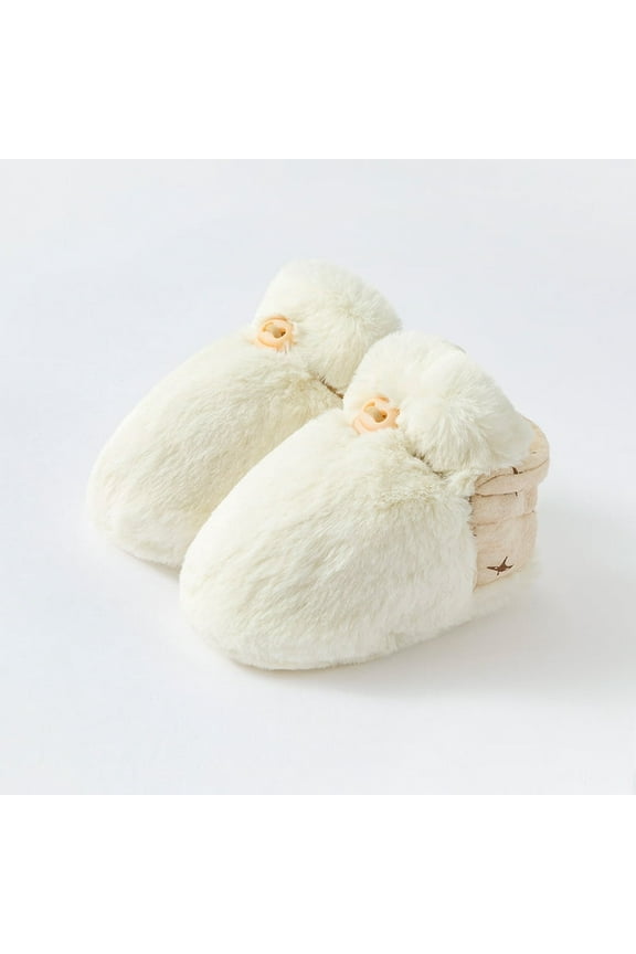 Newborn Baby Boy Girl Soft Plush Booties, Infant Slippers Socks Shoes, Non Skid Gripper Toddler First Walkers Winter Ankle Crib Shoes