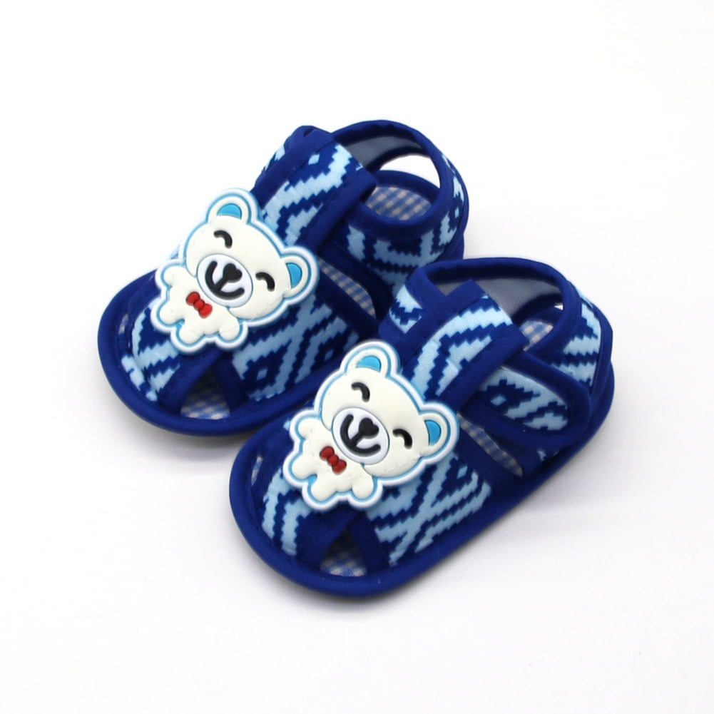 Baby Cartoon Bear Patched Pattern Soft Sole Toddler Shoes Indoor