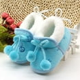 thumbnail image 1 of Newborn Baby Boy Girl Winter Warm Bow-Knot Slippers Boots Toddler Non-Slip Plush Crib Shoes, 1 of 6