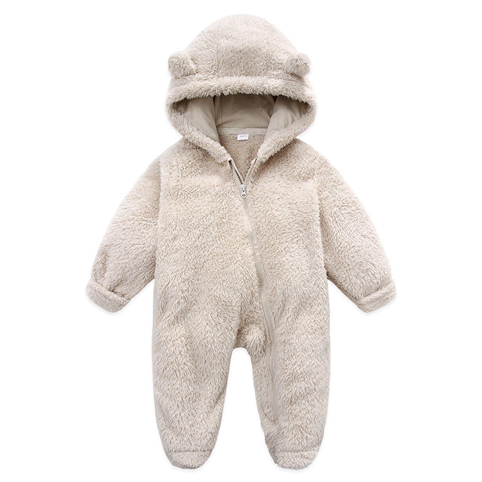 New photography clothing baby bear coral fleece jumpsuit for newborn 6month  100 days autumn winter set infant photo suit