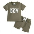 thumbnail image 1 of Newborn Baby Boy Green "Mama's Boy" Letter Short Sleeved+Shorts Cotton Hoodie Set 2PCs for Four Seasons Infant Outfits, 1 of 5