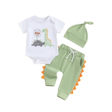 Newborn Baby Boy Little Brother Outfit Romper Top and Pants with Hat 3Pcs Sets Baby Coming Home Hospital Outfit Summer Clothes