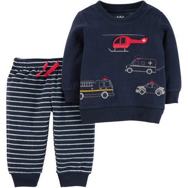 Newborn Baby Boy Long Sleeve Shirt and Pant Set