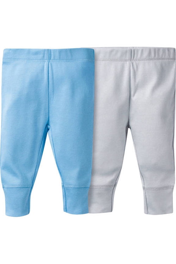 Newborn Baby Boy Modern Fit Ribbed Cuff Pants, 2-Pack