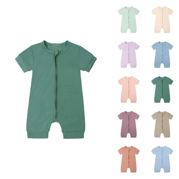 Newborn Baby Boy Outfits Baby Boy Romper Boys Romper & Jumpsuit Baby Rompers Pajamas Zipper Short Sleeve Sleeper Jumpsuit for Comfortable and Sleep