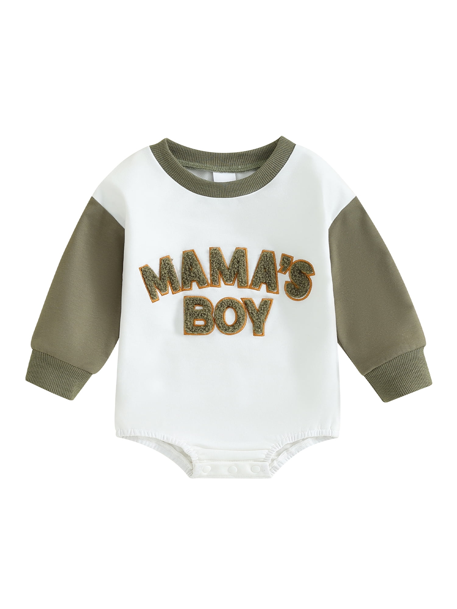 Newborn Baby Boy Oversized Sweatshirt Romper Infant Long Sleeve MAMA IS