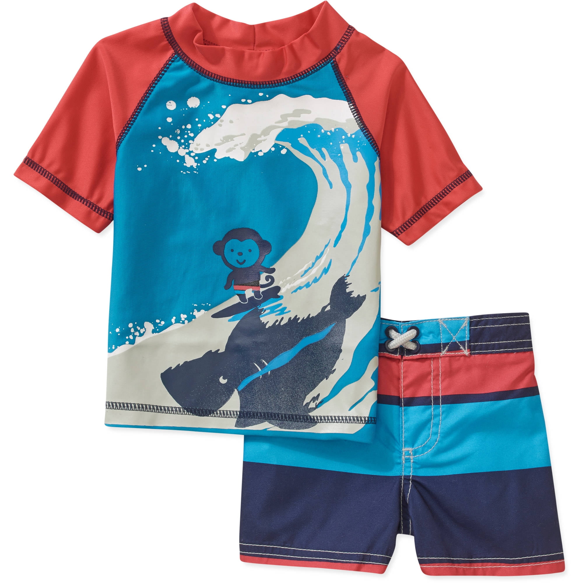 Newborn Baby Boy Rash Guard Swim 2Piece Set