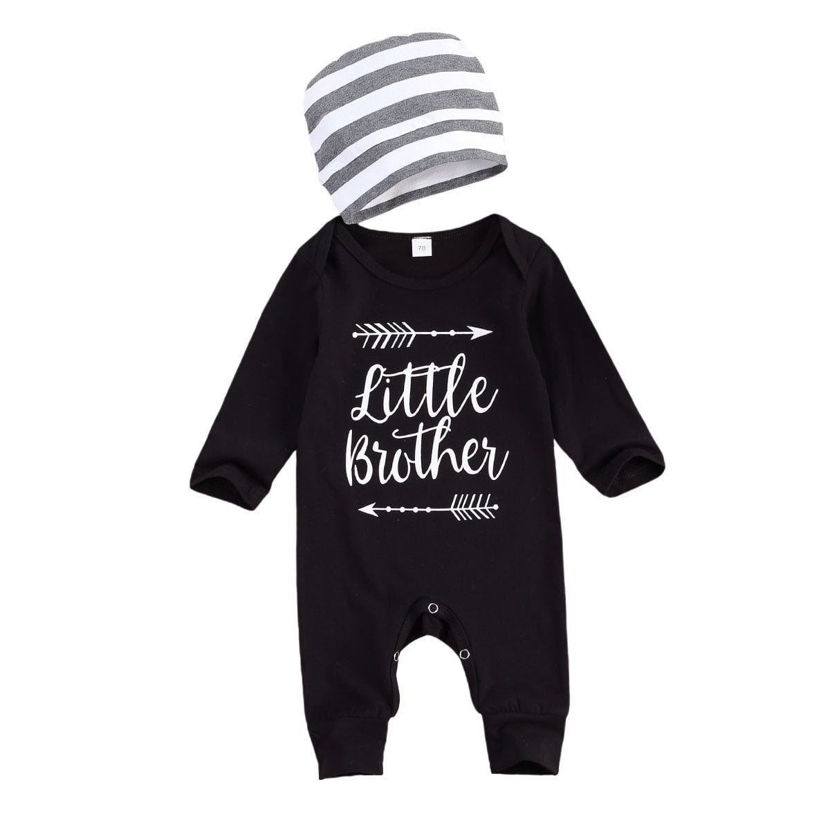 Newborn Baby Boy Romper Clothe Little Brother Long Sleeve Jumpsuits One ...