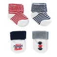 Newborn Baby Boy Terry Cuff Socks, 4 Pack