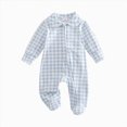 thumbnail image 1 of Newborn Baby Boy Winter Clothes Long Sleeve Lapel Jumpsuit Collar Romper Playsuit Infant Baby Boy Fall Outfit, 1 of 5