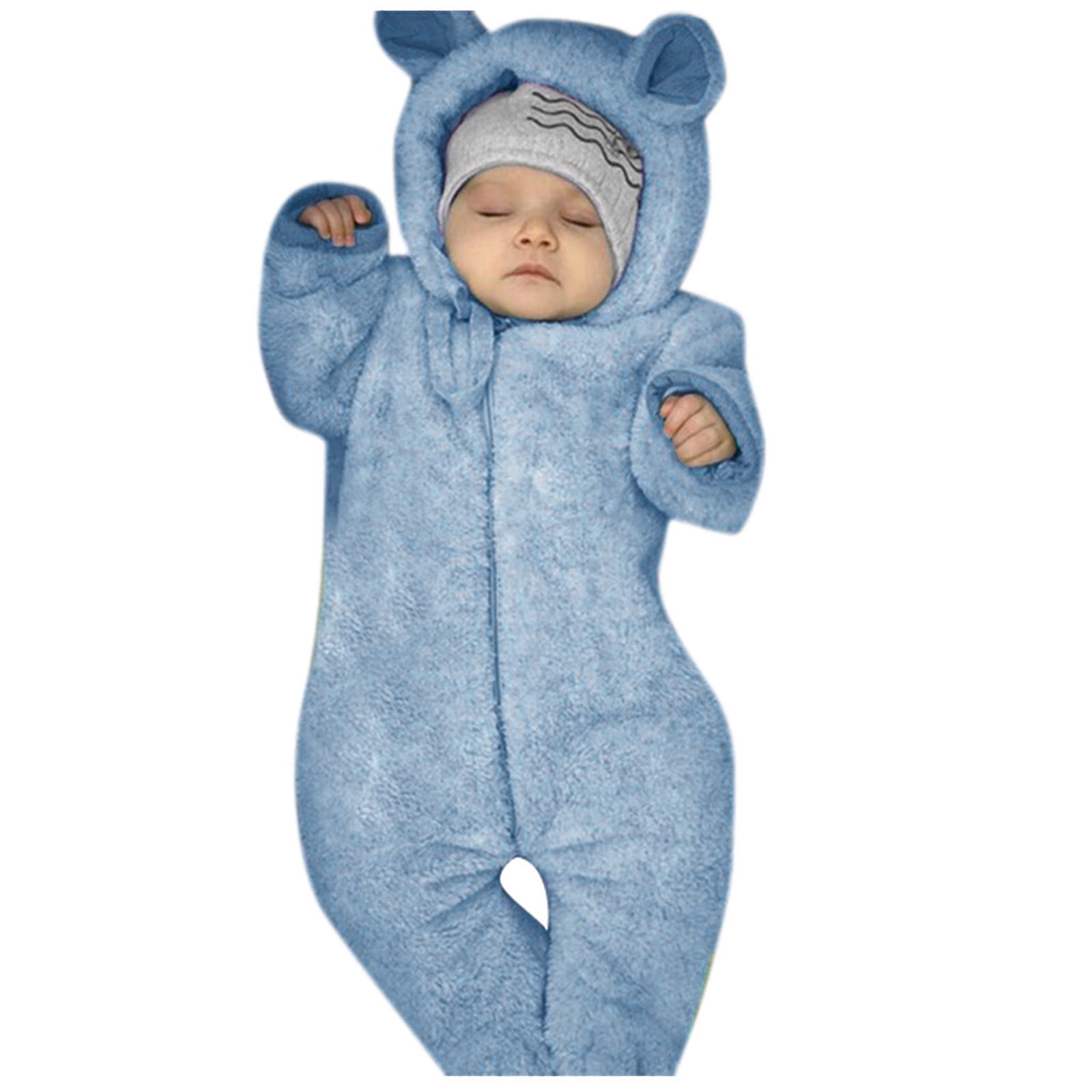 Buy EXCLUZO Unisex Baby Clothes Cute Baby Snowsuit Hooded Bodysuit Long  Sleeve Onesies Outfit Zip r Fall Winter al Fleece Jumpsuit for Infant Baby  Boys Girls Clothing at Amazon.in