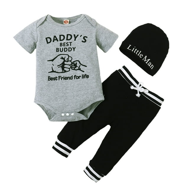Newborn Baby Boys Clothes Baby Boys Outfits Letter Print Short Sleeve ...