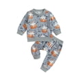 thumbnail image 1 of Newborn Baby Boys Girl Halloween Outfits Pumpkin Print Long Sleeve Sweatshirt and Elastic Pants 2 Piece Fall Clothes, 1 of 8