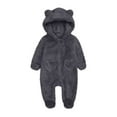 thumbnail image 1 of Newborn Baby Boys Girls Bear Outfit Winter Hooded Romper Teddy Fleece Thermal Snowsuit Long Sleeve Cute Onsies Warm Footie One Piece Outerwear Winter Jumpsuit Coat Dark Gray 9-12 Months, 1 of 4
