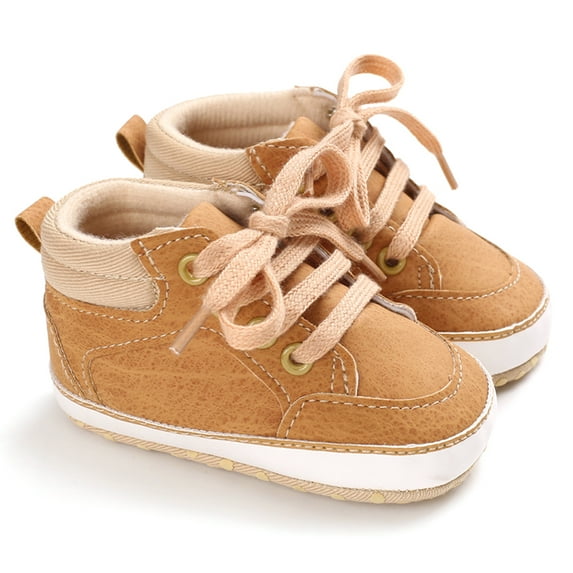 Newborn Baby Boys Girls Crib Shoes Soft Rubber Sole Infant Sneakers Fashion High-Top Non-Slip Baby Casual Shoes