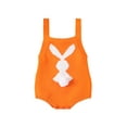 thumbnail image 1 of Newborn Baby Boys Girls Easter Overalls Sleeveless Bunny Print Knit Rompers, 1 of 9
