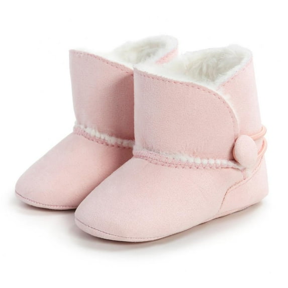 Newborn Baby Boys Girls Fleece Fur Knit Winter Warm Snow Boots Soft Sole Prewalker Non-Skid Boots For Infant Toddler 0-6 Months