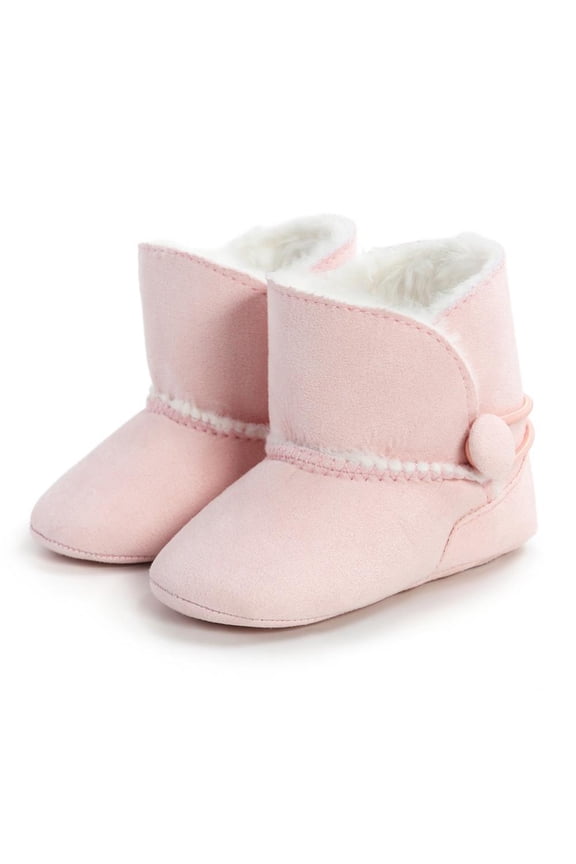 Newborn Baby Boys Girls Fleece Fur Knit Winter Warm Snow Boots Soft Sole Prewalker Non-Skid Boots For Infant Toddler 6-12 Months