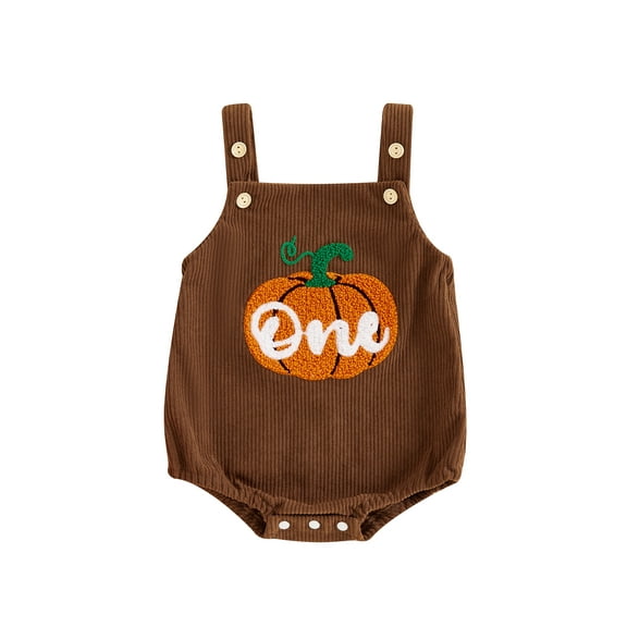 Newborn Baby Boys Girls Halloween Clothes Sleeveless Overalls Embroidery Rompers Suspender Jumpsuit Fall Outfit