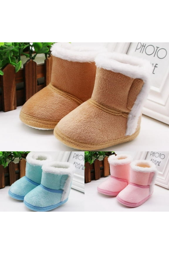 Newborn Baby Boys Girls Snow Winter Boots Infant Toddler Soft Sole Anti-Slip Winter Warm Crib Booties Shoes 0-18M