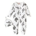 thumbnail image 1 of Newborn Baby Boys Romper 3 Months Boys One-piece Bodysuit Cactus Print Newborn Boys Long Sleeve Bodysuit with Hat White, 1 of 7