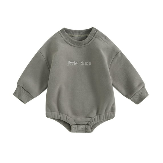 Newborn Baby Boys Sweatshirt 3M 6M 12M 18M Romper Casual Infant Long Sleeve Letter Embroidery Bodysuit Autumn Winter Jumpsuits Outfits