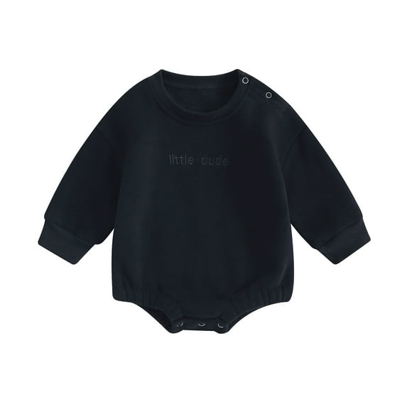 Newborn Baby Boys Sweatshirt 3M 6M 12M 18M Romper Casual Infant Long Sleeve Letter Embroidery Bodysuit Autumn Winter Jumpsuits Outfits
