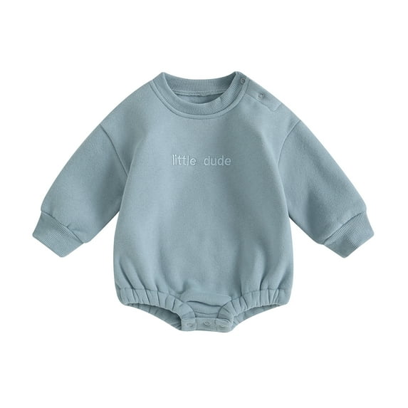 Newborn Baby Boys Sweatshirt 3M 6M 12M 18M Romper Casual Infant Long Sleeve Letter Embroidery Bodysuit Autumn Winter Jumpsuits Outfits