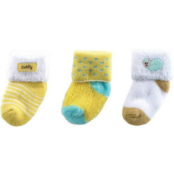 Newborn Baby Boys' and Girls' Non-Skid Socks 3-Pack, Choose Your Color & Size