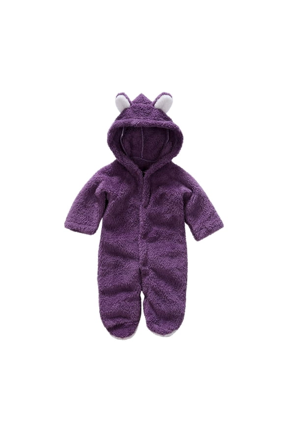 Newborn Baby Cartoon Bear Snowsuit Warm Cute Unisex Hooded Romper Jumpsuit for Baby Girls Boys Winter Outfits