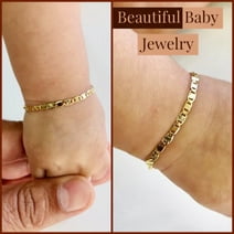 Newborn Baby/Childrens Boys/Girls Gold Filled Baby Bracelet Valentino Link Families Jewelry