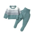 thumbnail image 1 of Newborn Baby Clothes Set Knitted Autumn Infant Boy Sweater Pullover Long Sleeve +Pants Kid Sweater +Trousers 2PC Fashion Striped, 1 of 6