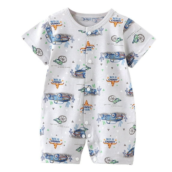 Newborn Baby Cotton Bodysuit Short-Sleeve Unisex Babies Clothing for 6-12 Months Baby Baby Suit Newborn Crawling Suit Short Sleeved Thin Coat Infant And Toddler