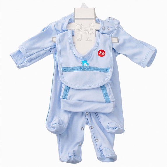 Newborn Baby Cotton Bodysuit Long-Sleeve Unisex Babies Clothing Newborn Knotted Sleeping Bag Fetal Hat Set Baby Comfortable And Breathable Pajamas 3-6M