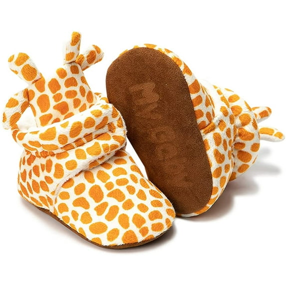Newborn Baby Cotton Booties Stay On Slipper Winter Warm Soft Shoes Non-Skid Infant Ankle Boots Crib Shoes