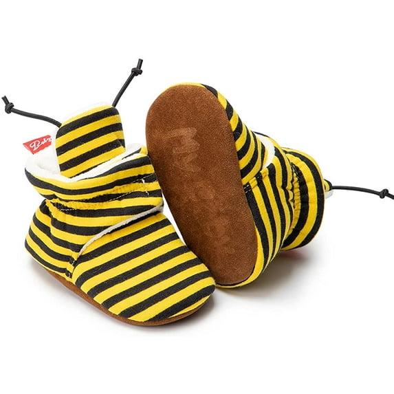 Newborn Baby Cotton Booties Stay On Slipper Winter Warm Soft Shoes Non-Skid Infant Ankle Boots Crib Shoes