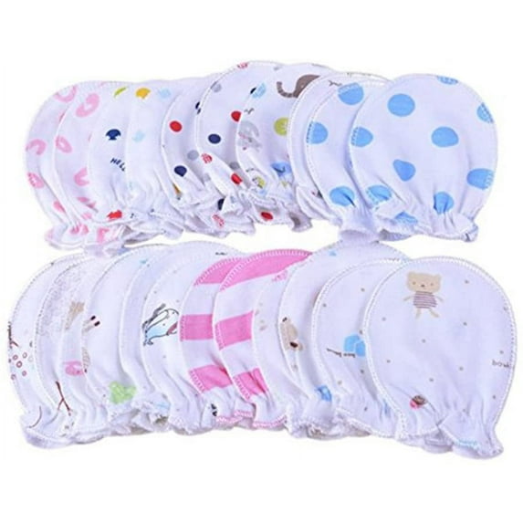 Newborn Baby Cotton Gloves No Scratch Mittens For 0-6 Months Infant Boys Girls 5 Pairs