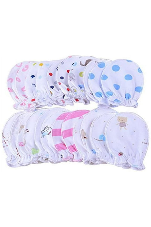Newborn Baby Cotton Gloves No Scratch Mittens For 0-6 Months Infant Boys Girls 5 Pairs