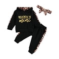 thumbnail image 1 of Newborn Baby Cute Leopard Sweat Suits Outfits Mini Letter Printed Pants Set 3Pcs, 1 of 7