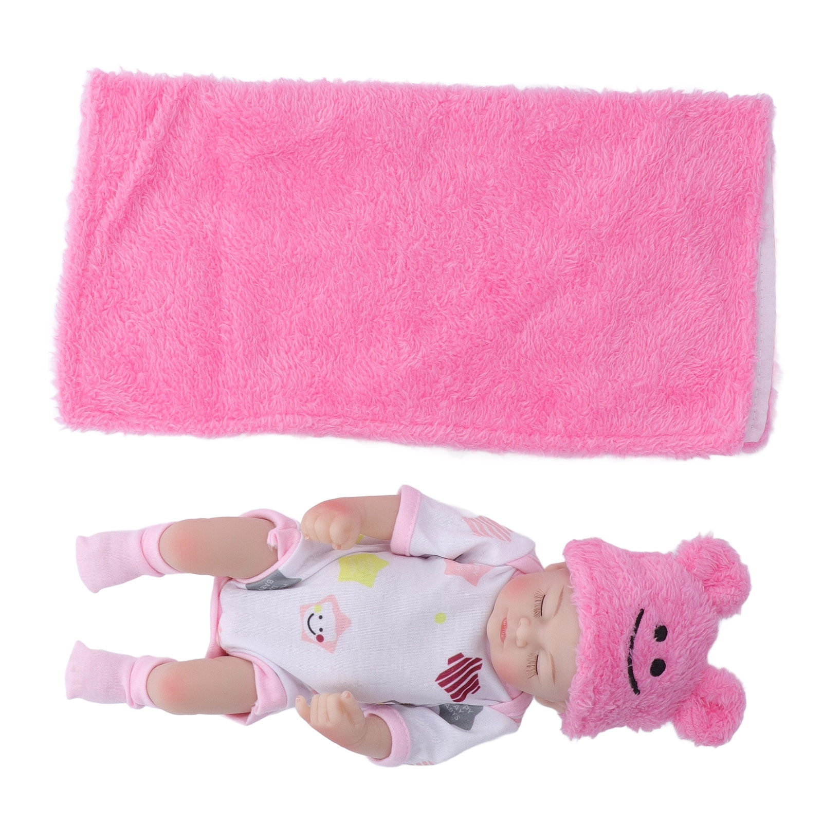 Newborn Baby Doll Set , 10in Curls Washable Emulational Soft Silicone