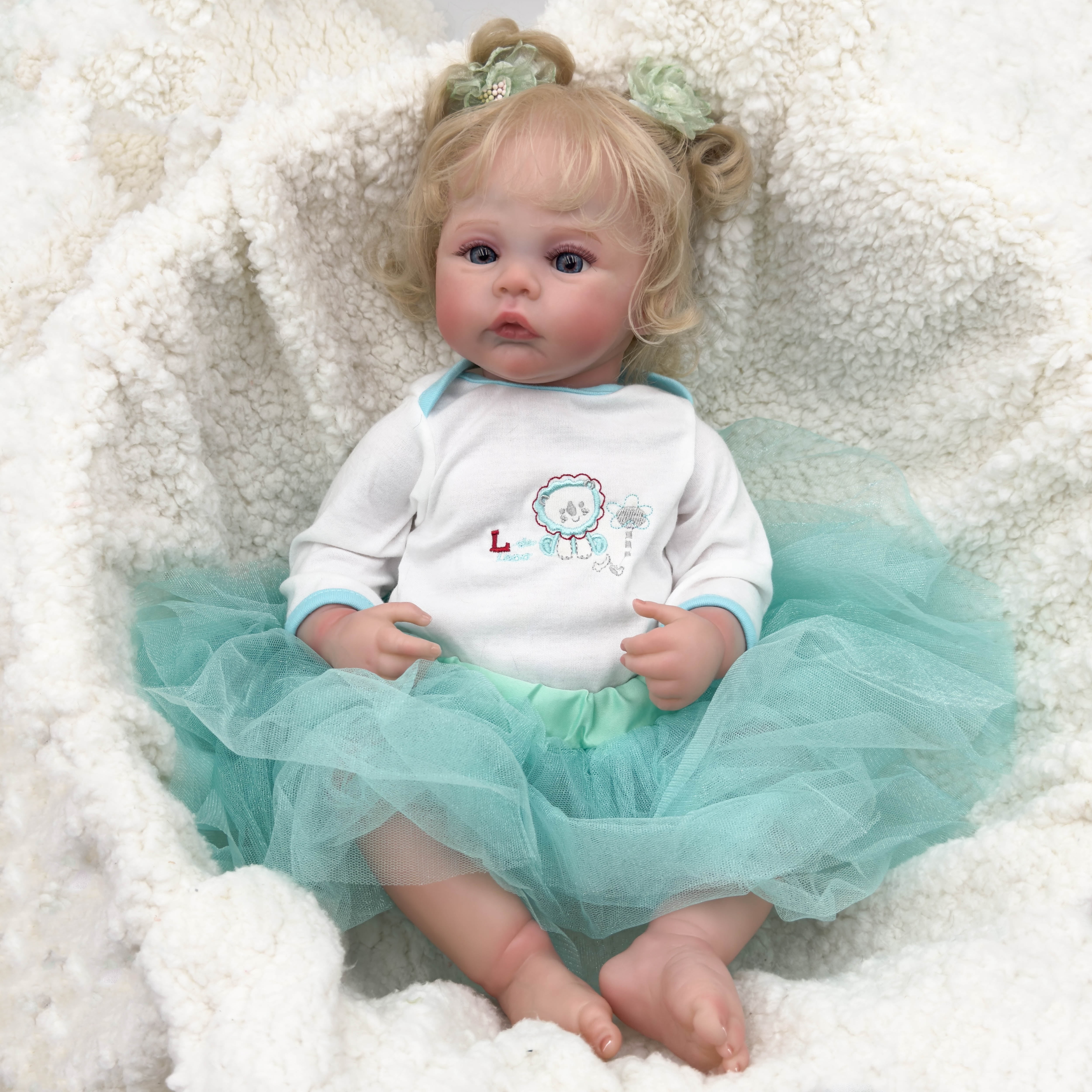 Newborn Baby Dolls That Look Real Zero Pam Realistic Reborn Baby Dolls Hand-rooted Blonde Hair Newborn Gift Set for Girls Toddlers Age 3+