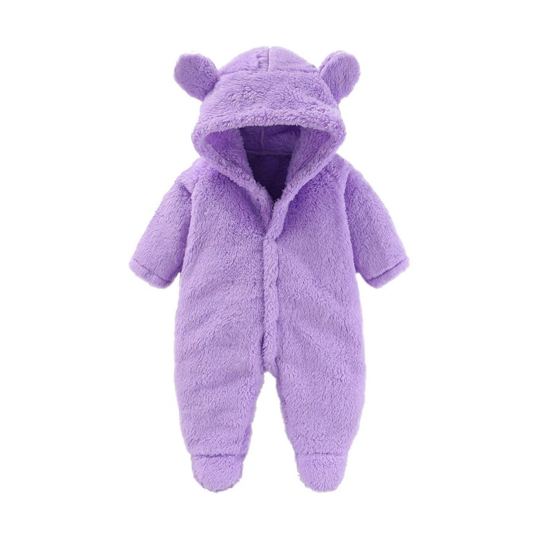 Newborn Baby Fleece Footie Baby Suits Snowsuit Winter onesie Cartoon Easter Outfit 18 Months Boy Bear Warm Hooded Outfits Fall Baby Boy Clothes for Girls Boys Walmart